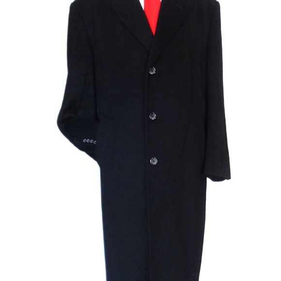 Riccardo Fazzi Black Cashmere Blend Mens Coat Size 46 - Picture 2 of 6